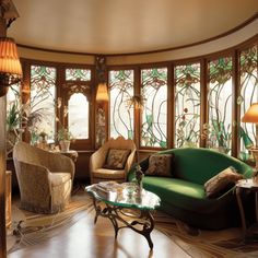 Whispers of Grace: Captivating Ways to Infuse Art Nouveau Interior Design into Your Home - axxla interior design Art Nouveau Living Room, Art Nouveau Bedroom, 1920s Interior, 1920s Interior Design