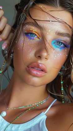 Coachella Makeup, Lost Village, Gyaru Makeup, Festival Face, Christmas Makeup Look, Holiday Makeup Looks, Look Festival, Rave Makeup, Gothic Makeup