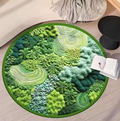 Lifup Green Moss Area Rug, Soft Botanical Print Shag Round Rug Carpet, Non Slip Washable Boho Area Rugs for for Living Room Bedme Decor Green 6 6 x 6 Feet Bedroom Decor Green, Moss Carpet, Boho Area Rugs, Moss Rug, Boho Area Rug, Plush Rug, Room Bedroom Decor, Living Room Flooring, Round Area Rugs