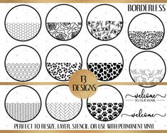 the printable patterns for this project are available in several different sizes and colors, including black