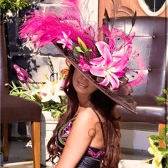 If You Want To Steal The Derby Show This Hat Is Sure To Impress! I Had So Many Compliments! Paid Over $400 In Beautiful Condition Box Stored! Vintage Brown Cloche Hat For Kentucky Derby, Vintage Kentucky Derby Costume Cap, Adjustable Costume Hats For Western-themed Events And Kentucky Derby, Vintage Kentucky Derby Hat With Flower Shape, Wide Brim Fedora For Western-themed Kentucky Derby Events, Derby Hat, Derby Hats, Derby, Hats