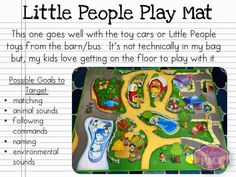 a child's play mat is shown with the words, little people play mat