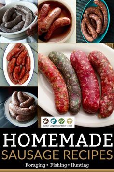 homemade sausages are shown in this poster