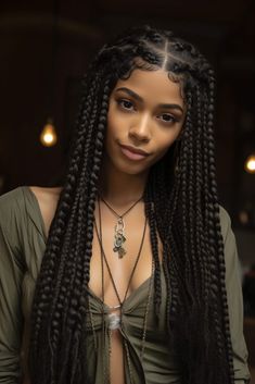 70 Best Box Braids Hairstyles for Every Occasion Braid Hairstyles Women, Hair Cuts Styles, Layered Braids, Hair Cuts With Bangs, Boho Box Braids, Box Braids Bob