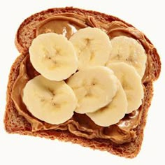 sliced bananas and peanut butter spread on toast