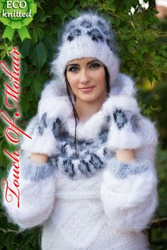 "Made to Order by Touch Of Mohair  Boutique multi color luxury set dress and hat and gloves mohair dress fuzzy mohair  designer Touch_of_mohair knitwear collection Еnvironmentally knit with wooden hooks from Beech Tree with love and care for your comfort and complete satisfaction. This type of knitting used because maintaining fiber length and freshness of colors, also makes knitting even more fluffy and pleasant to the touch body.Knitted from professional with great knitting skills which is achieved with years of hard work and extraordinary professionalism on 2 strand from super premium mohair. Perfectly fits in size  SMALL and MEDIUM and LARGE The color is as seen at the pictures. The touch of the soft fibers of the super premium class mohair envelop you in softness that you never dreame Mohair Dress, Fuzzy Mohair Sweater, Wooden Hooks, Pull Mohair, Black Poncho, Beech Tree, Angora Sweater, Thick Sweaters, Mohair Wool