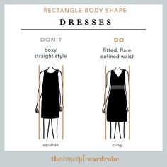 how to rectangle body shape for dress sizes info graphic by the contempl wardrobe