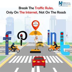 an advertisement for traffic rules on the internet, not on the roads