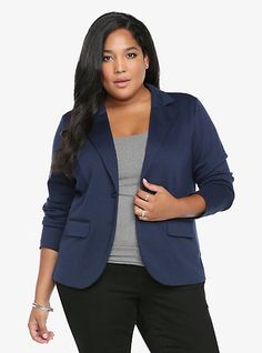 Plus Size Coats & Jackets for Women | Torrid Navy Blazer Outfit Women Work, Navy Blazer Outfit Women, Navy Blazer Outfit, Plus Size Navy, Denim For Women, Fall Fashion Trends Women, Plus Size Fall Outfit, Plus Size Blazer, Womens Fashion Jeans