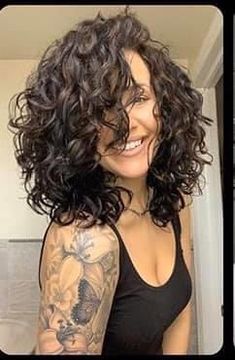 Long Bob Haircut With Layers Curly, Curly Hair Fall 2023, Long Bob Perm, Permed Haircuts For Women, Beach Curl Perm Short Hair, Curly Girl Haircuts Medium Lengths, Lob Curly Haircut, Medium Length 2c Haircut