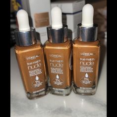 3x Loreal True Match Nude Tinted Serum 8.5-9.5 Medium Deep New Loreal Tinted Skin Serum, L’oréal True Match Tinted Serum, L’oréal True Match Serum, L'oréal True Match Foundation, L’oréal Paris True Match Foundation, One Size Makeup, Loreal True Match, Tinted Serum, L Oreal