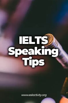 a microphone with the words ielts speaking tips