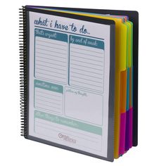 a spiral bound notebook with notes on the front and back cover, featuring what i have to do