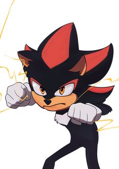 an image of a cartoon character in the style of shadow from sonic the hedgehog