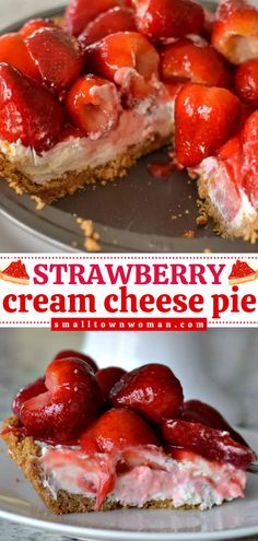 Your holiday baking list must have this easy strawberry pie recipe! It's a Christmas dessert idea with a graham cracker crust. Along with a no-bake filling to the light glaze, this fresh strawberry cream cheese pie is a delicious sweet treat! Home Decor Ideas Apartment, Strawberry Cream Cheese Pie, Strawberry Pie Recipe, Home Decor Storage, Cream Cheese Pie, Strawberry Dessert Recipes, Cheese Pie, Easy Cream, Strawberry Cream Cheese