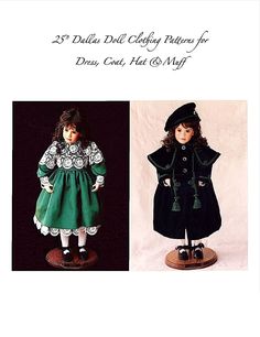 the doll is wearing a green dress and hat