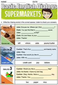 an english worksheet with words and pictures