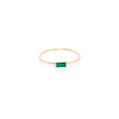 14k gold medium emerald horizontal baguette ring SPECIFICS• band is approx. 1mm wide• baguette is 4mm x 2mm***Please note: Rings in quarter sizes and outside of sizes 4-9 on this style are considered custom and are not returnable. We recommend you visit your local jeweler to get a professional measurement or order our complimentary ring sizer (US residents only) to determine your correct size. If you wish to order one of these rings that are not in our standard sizes offered on our site please e Baguette, Emerald Baguette Ring, Baguette Ring Band, Lake Ideas, Unique Wedding Rings, Diamond Wedding Rings Sets, Baguette Ring, Gem Diamonds, Bar Ring