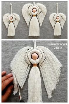 an ornament made out of tassels and yarn