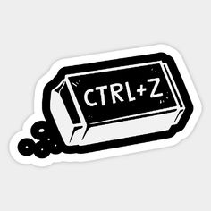 a black and white sticker with the word ctrl - z on it