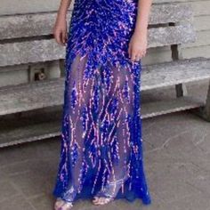 Worn Once. Beautiful Dress. Full Sequin Dress, Beautiful Dress, Sequin Dress, Halter Dress, Beautiful Dresses, Colorful Dresses, Sequin, Color Blue, Prom Dresses