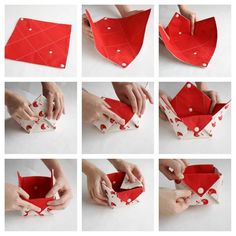 step by step instructions on how to make an origami heart - shaped box