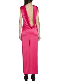 74% Acetate, 26% Viscose Pink Versace Robe, Pink Sleeveless Pre-draped Dress, Orange Versace Dress, Versace Pink Mini Dress, Versace Couture, Versace Dress, Prada Leather, Zimmermann Dress, Pleats Please Issey Miyake