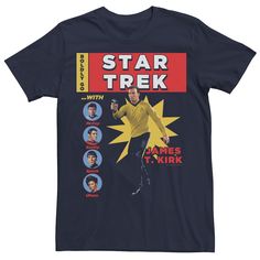 star trek with james to mark poster t - shirt in navy blue, front and back print