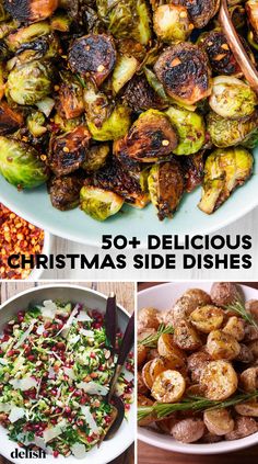 christmas side dishes with text overlay