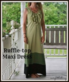 a woman standing on a porch wearing a dress