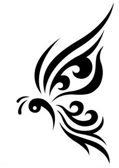 a black and white tattoo design of a bird with swirls on it's wings