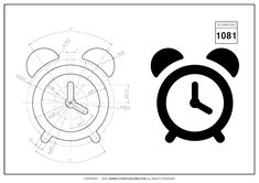 an alarm clock is shown in this drawing