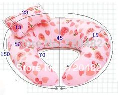 an inflatable pillow is shown with measurements for the neck and head, as well as