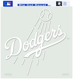 the los angeles dodgers die cutout is shown on a white background with an image of a baseball bat and ball