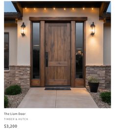 an image of a front door with lights on it