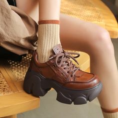 Sports style, 40mm Platform Lace up Shoes. Color: Brown/BlackMaterial: Cow LeatherLining: Genuine LeatherInsole: Genuine Leather (Unmovable）Sole: RubberHeels: 4 cm/1.57”Weight: 0.43kg Each Shoes (measured size 7.5) Fit: Medium to Wide, Runs Normal.Origin: Made in China Production Time: About 5-7 days (Any exceptional case will email you, Please pay attention to your email left) Shipping Time: Free Shipping To most locations, delivery time is approximately 5-15 days; We have paid FedEx Option, to Platform Lace Up Shoes, Shoes Tie, Futuristic Shoes, Wingtip Shoes, Oxford Boots, Boot Shoes, Sports Style, Swag Shoes, Shoes Color