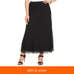 in stock Elegant Flowy Black Skirt, Elegant Black Chiffon Skirt, Elegant Black Chiffon Maxi Skirt, Black Chiffon Evening Bottoms, Black Chiffon Relaxed Skirt, Black Relaxed Chiffon Skirt, Elegant Chiffon Skirt, Elegant Chiffon Flared Skirt Bottoms, Elegant Flared Chiffon Skirt