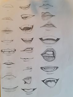 mouth drawings Mouth Shapes, Lips Sketch, Smile Drawing, Lip Drawing, Mouth Drawing, Eye Drawing Tutorials, Pencil Sketch Images, Pencil Drawings Easy