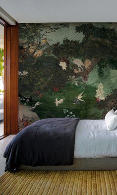 classic nature garden bedroom wallpaper mural Art Matters, Tape Art, Wallpaper Calculator, Pierre Frey, Wallpaper Bedroom, Vintage Garden, Designers Guild, Benjamin Moore, Vintage Wallpaper