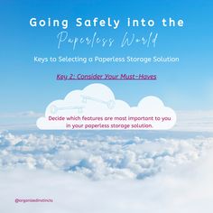 an advertisement with the words going safely into the paperless world keys to selecting a paperless storage solution