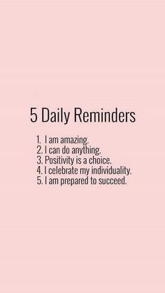 the five daily reminders for women