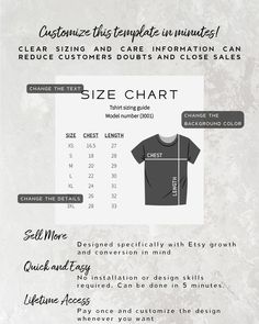 an info sheet describing how to choose the right t - shirt