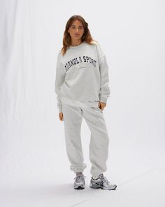 Women's Oversized 'AS' Sweatshirt - Grey | Adanola Comfy Relaxed Fit Sweatshirt For Streetwear, Oversized Fleece Sweats For Sporty Style, Oversized Fleece Sweats For Sporty Look, Sporty Oversized Sweatshirt For Leisure, Oversized Athleisure Tops For Leisure, Oversized Crew Neck Sweats In Athleisure Style, Oversized Crew Neck Sweats For Athleisure, Oversized Crew Neck Activewear For Fall, Oversized Casual Sweats For Fall