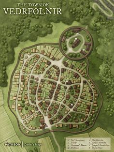 a map of the town of verdfoln