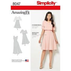 Simplicity Pattern 8047 Amazing Fit Misses Dress in Slim, Average and Curvy Fit Simplicity Dress, Miss Dress, Simplicity Sewing, Simplicity Sewing Patterns, Simplicity Patterns, Dress Sewing Pattern, Dress Sewing Patterns, Petite Dresses, Sewing Clothes