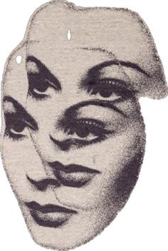 a black and white drawing of a woman's face