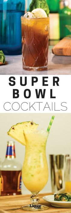 super bowl cocktails with pineapple and rum