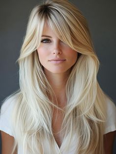 Discover Stunning Long Layered Hair with Bangs Ideas: Transform Your Look with These Trendy Styles Long Hair Styles For Pictures, Fringe Curtain Bangs Straight Hair, Wavy Long Bangs, Long Hair Sweeping Bangs, Low Maintenance Haircut Long Wavy Hair, Long Layered Hair With Long Bangs, Long Length Hair With Bangs, Face Framing Layers Dark Hair, Long Feathered Haircut