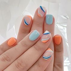 June Nails Ideas 2024, Fall Gel Nails, Simple Gel Nails, Classy Acrylic Nails, Perfect Blue, Cute Gel Nails, Instagram Nails