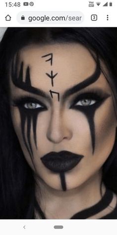 Female Demon Makeup, Rein Fair, Fantasy Workshop, Halloween Casal, Pagan Makeup, Dark Fairy Makeup, Angel Tutorial, Viking Halloween Costume, Scorpio Fashion